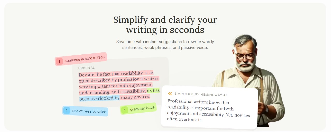 Source: Hemingway app Simplify and Clarify your Writing in seconds with Hemingway Editor Home 3