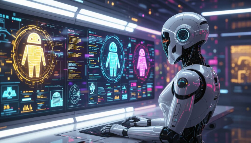 Futuristic ChatGPT alternative AI assistant comparison on a holographic dashboard